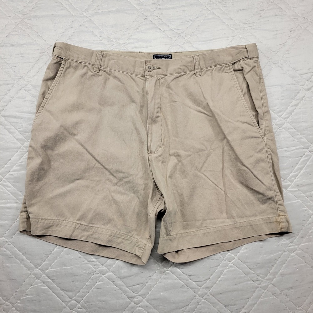 Architect Premium Quality 100% cotton tan flat front shorts size 38